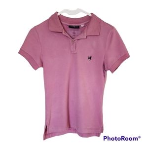 Girls Pink Vented Riding Polo EUC